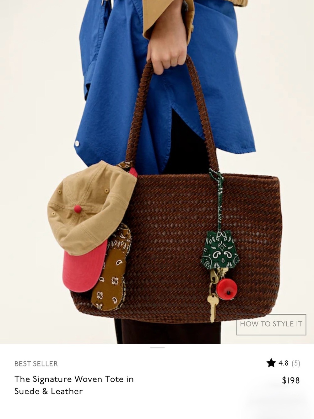 Madewell woven tote in suede&leather